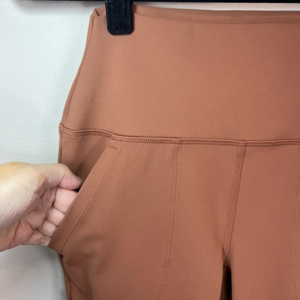 Avalanche High Waisted Cargo Legging Pants Brown Terracotta Pockets Hiking Small - Picture 4 of 14